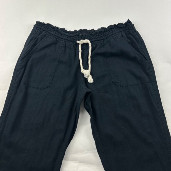 Roxy Black Linen Blend Wide Leg Lounge Pant XL - Picture 2 of 7